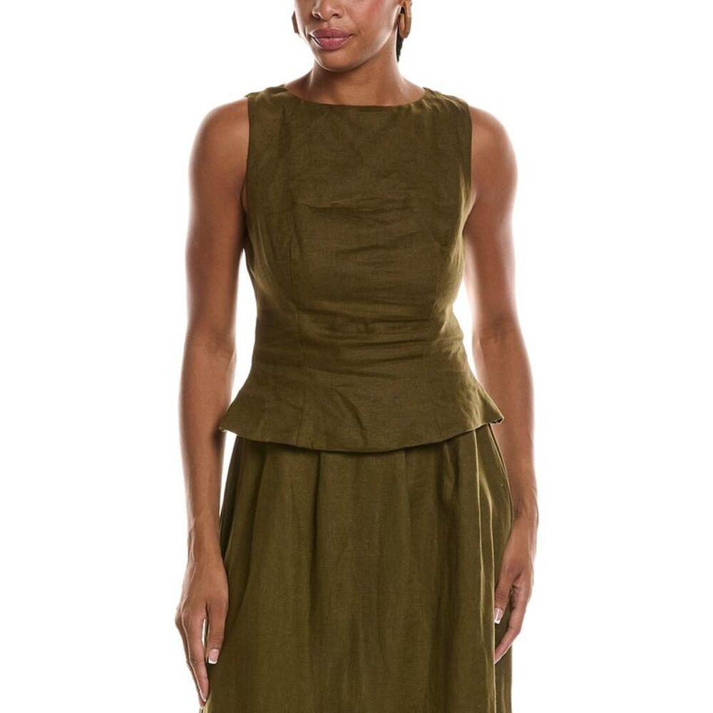 Seraphina Womens  Linen-Blend Blouson Vest
